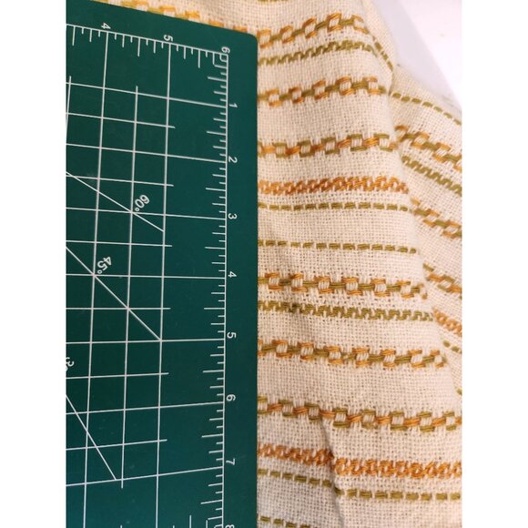 Vintage 60s-70s Woven Stripe Fabric 2 Pieces Material Retro Textile Home Decor - Picture 5 of 10